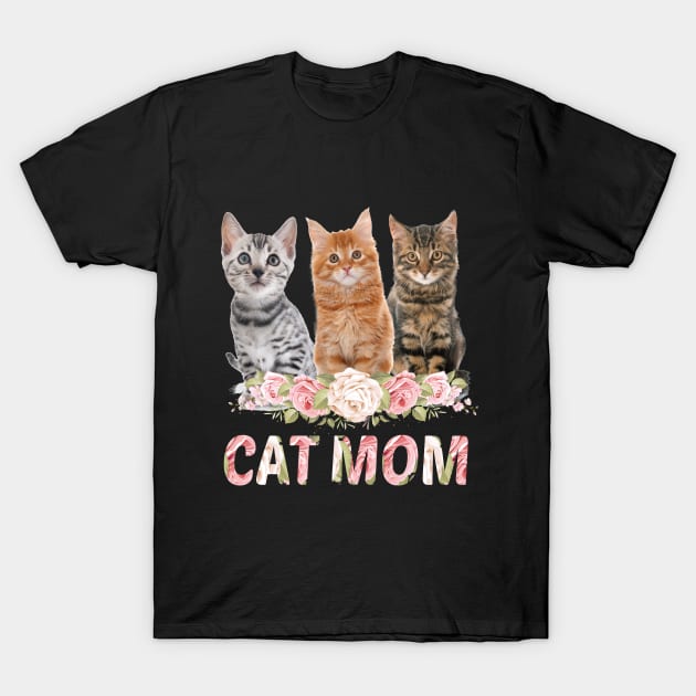 Cat Mom Floral T-Shirt by othmane4